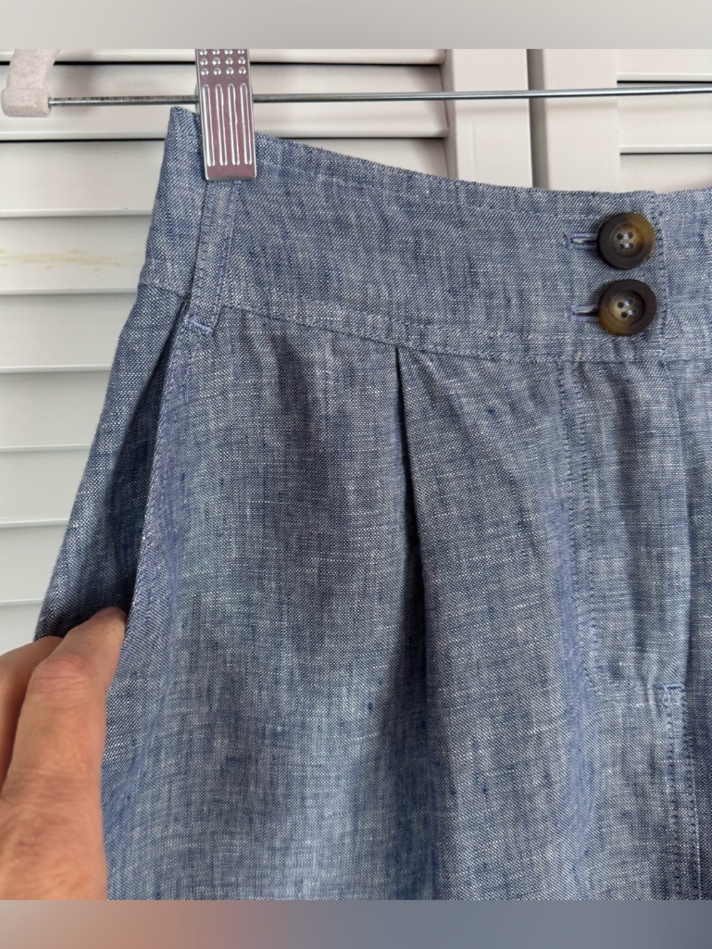 Boden Linen A-Line Blue Skirt Pleated Coastal Lightweight Size 2 (XS) NWT - Picture 2 of 7